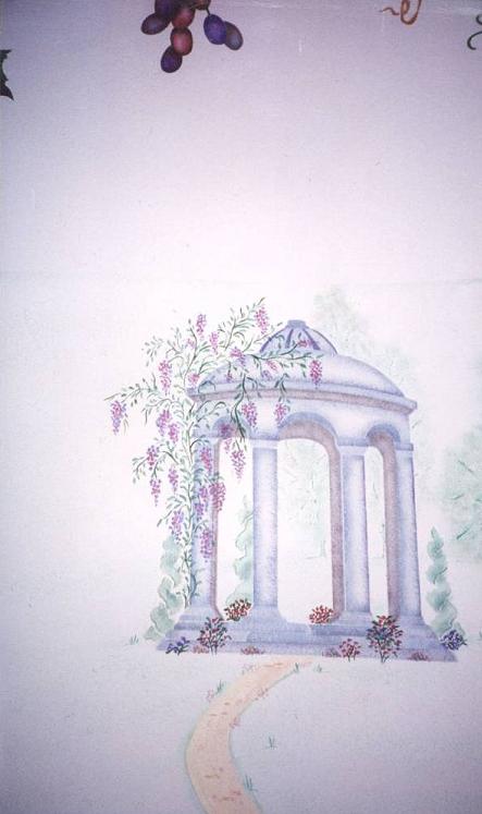 Mural, Tuscany Mural, Sherman Oaks, Stencils, Grapevine Mural, Vine Mural, Living Room Mural, Trompe L'oeil, 